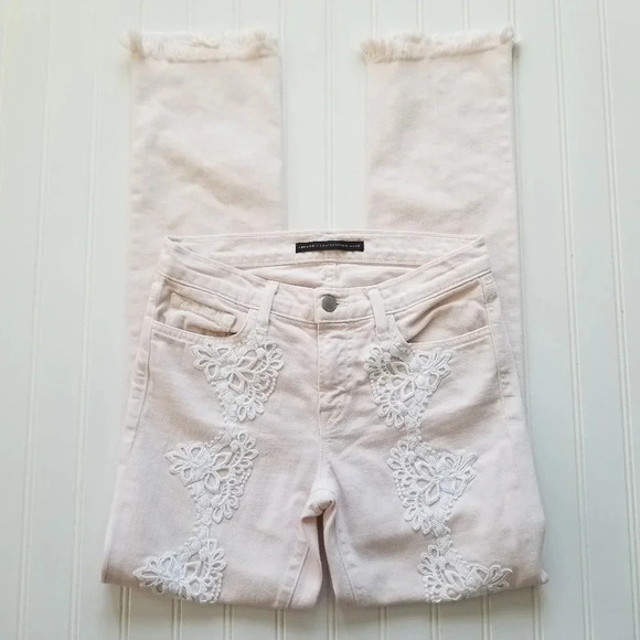 J Brand Christopher Kane Pink Lace Skinny Jeans 25 - Picture 1 of 7